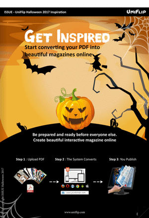See an example of Halloween flip book page catalog