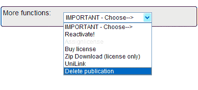 Deleting your online flash publication in your CMS administrationmodule.