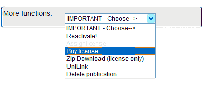 Assign license in order to access all the features of UniFlip BIZZ.