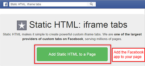Install Static HTML plugin on your FB account