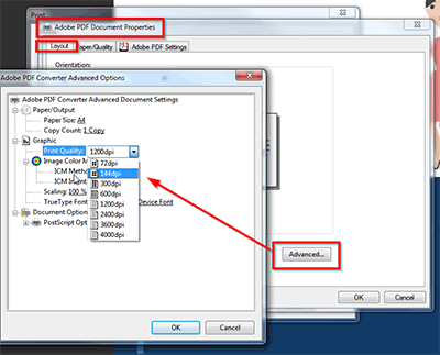 Use maximum print quality 144 DPI for web