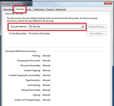 We respect your PDF security settings
