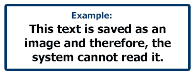 The text has to be original in order for the system to be able to read it and place in in the searchprogramme.